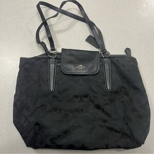 COACH Ward Tote in Black Signature Nylon 15x11x5
